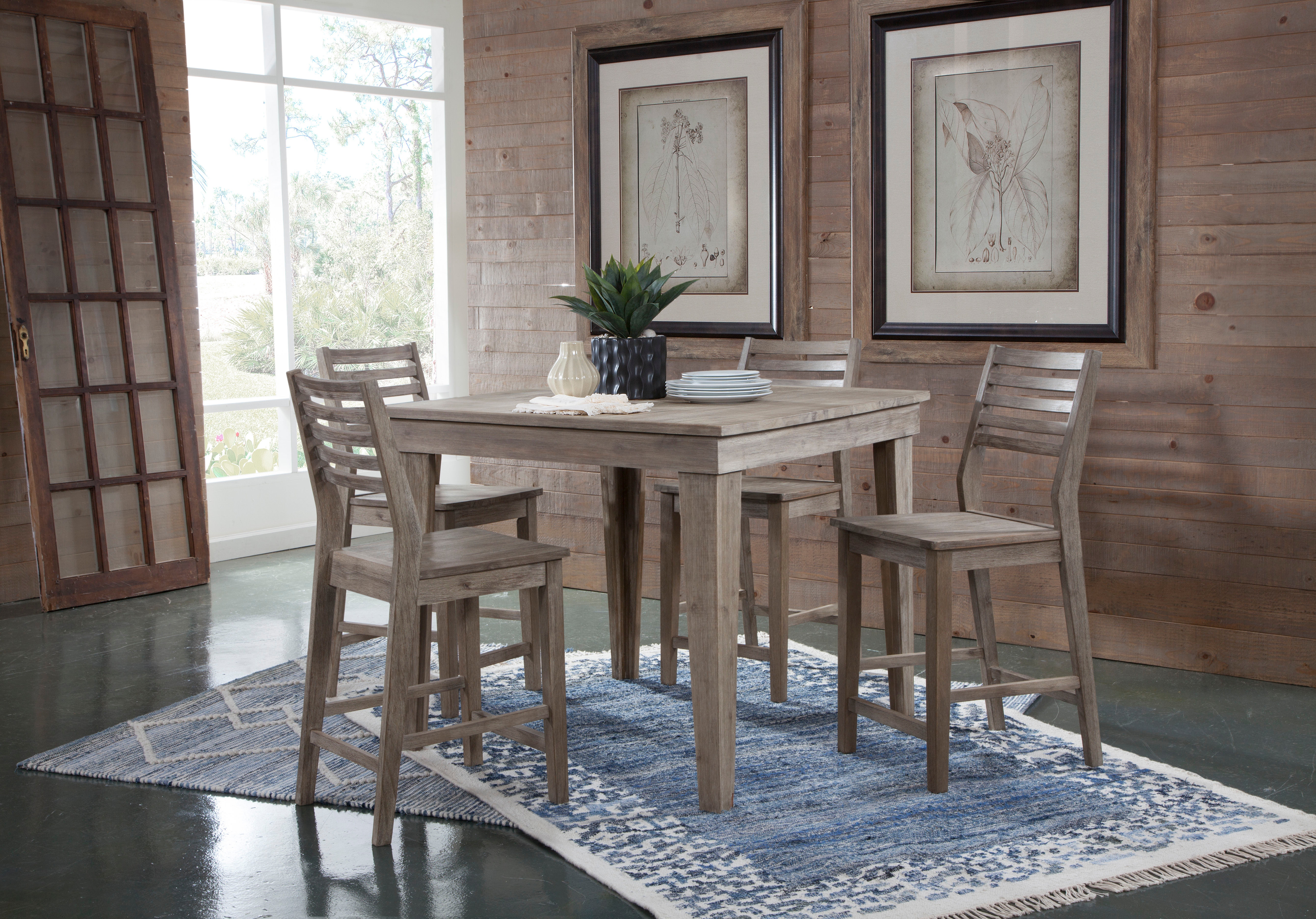 John Thomas Dining Room 42X42 ASPEN PUB HEIGHT DINING TABLE IN GRAY